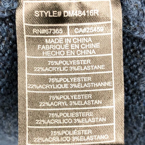 STEVE MADDEN Women's Colorblock V Neck Sweater Medium Blue/Black Long Sleeve NWT - Picture 6 of 7